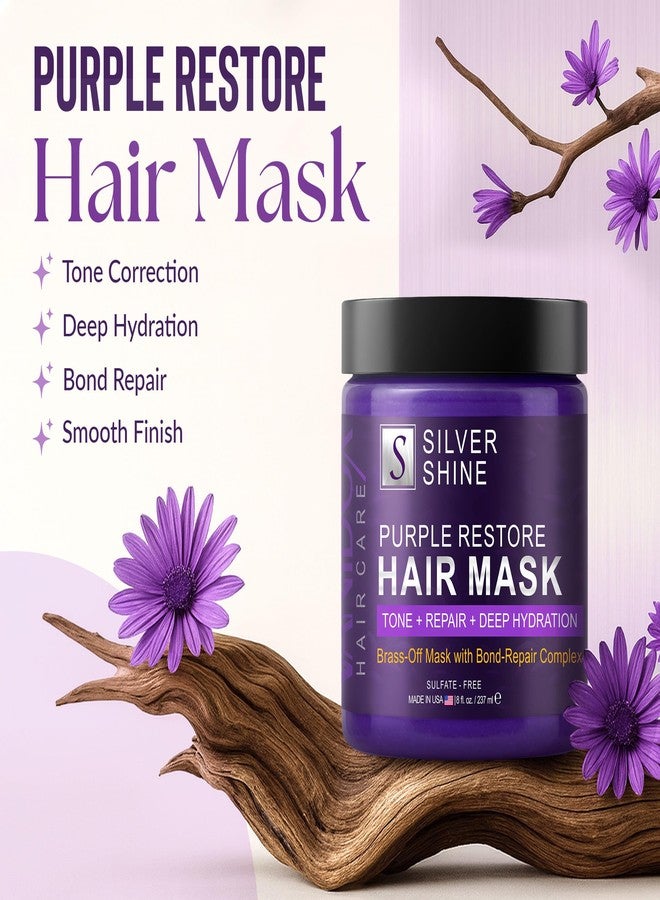 VANIDOX Silver Shine Purple Hair Mask for Gray Hair – Deep Conditioning Toner Treatment to Neutralize Brassiness, Restore Moisture & Brighten Dull Hair – Paraben & Sulfate Free, Made in USA, 8oz - Image 2